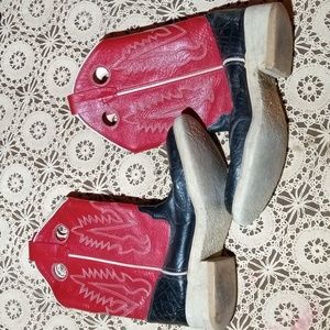 Old West brand Red Leather Western Cowboy Boots exactly 10" toe to heel